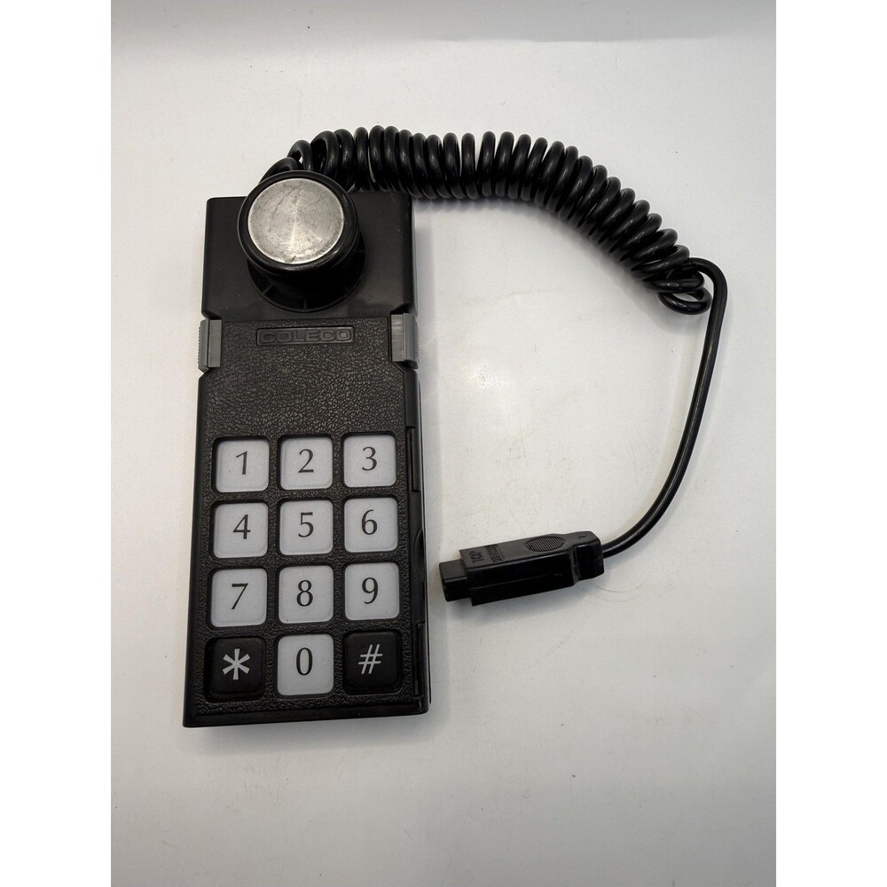 Vintage Coleco Black Wired Keypad Dial Controller Console Accessory TESTED